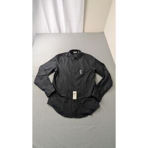 Calvin Klein Steel+ Slim Fit Wrinkle Free Dress Shirt Black 17 36/37 XL